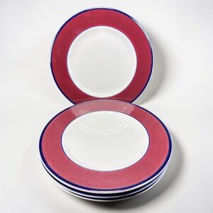 Pagnossin Italy Ironstone Treviso Plates Dishes Maroon Red Set of 4 Porcelain